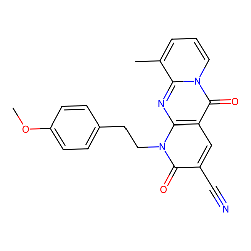 1-(4-methoxyphenethyl)-10-methyl-2,5-dioxo-2,5-dihydro-1H-dipyrido[1,2-a:2',3'-d]pyrimidine-3-carbonitrile structure