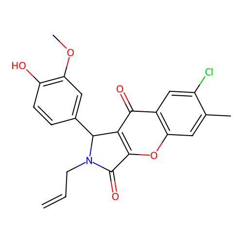 7-chloro-1-(4-hydroxy-3-methoxyphenyl)-6-methyl-2-(prop-2-en-1-yl)-1,2-dihydrochromeno[2,3-c]pyrrole-3,9-dione structure