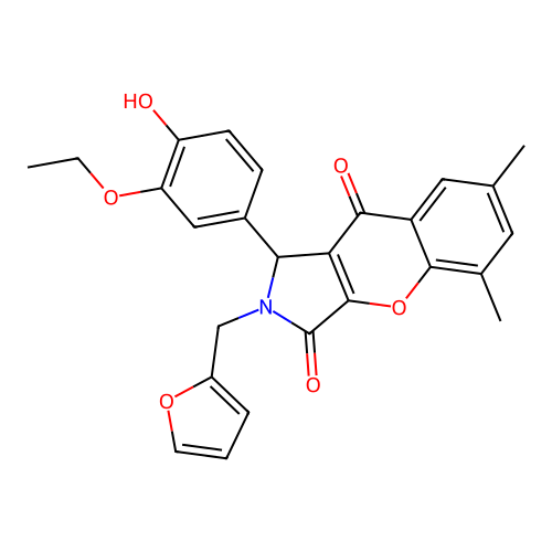 1-(3-ethoxy-4-hydroxyphenyl)-2-(furan-2-ylmethyl)-5,7-dimethyl-1,2-dihydrochromeno[2,3-c]pyrrole-3,9-dione structure