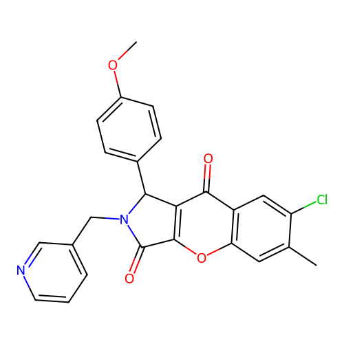 7-chloro-1-(4-methoxyphenyl)-6-methyl-2-(pyridin-3-ylmethyl)-1,2-dihydrochromeno[2,3-c]pyrrole-3,9-dione structure