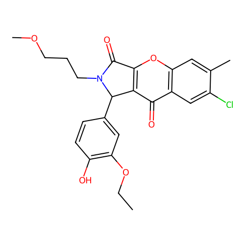 7-chloro-1-(3-ethoxy-4-hydroxyphenyl)-2-(3-methoxypropyl)-6-methyl-1,2-dihydrochromeno[2,3-c]pyrrole-3,9-dione structure