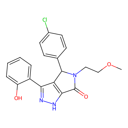 4-(4-chlorophenyl)-3-(2-hydroxyphenyl)-5-(2-methoxyethyl)-4,5-dihydropyrrolo[3,4-c]pyrazol-6(2H)-one structure