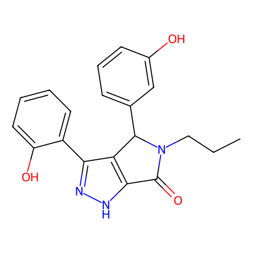 3-(2-hydroxyphenyl)-4-(3-hydroxyphenyl)-5-propyl-4,5-dihydropyrrolo[3,4-c]pyrazol-6(2H)-one structure