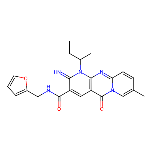 1-(butan-2-yl)-N-(furan-2-ylmethyl)-2-imino-8-methyl-5-oxo-1,5-dihydro-2H-dipyrido[1,2-a:2',3'-d]pyrimidine-3-carboxamide structure