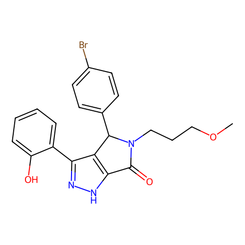 4-(4-bromophenyl)-3-(2-hydroxyphenyl)-5-(3-methoxypropyl)-4,5-dihydropyrrolo[3,4-c]pyrazol-6(2H)-one structure