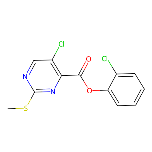 2-Chlorophenyl 5-chloro-2-(methylsulfanyl)pyrimidine-4-carboxylate structure