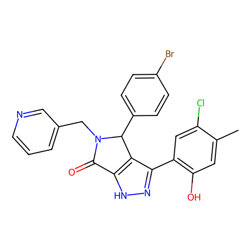 4-(4-bromophenyl)-3-(5-chloro-2-hydroxy-4-methylphenyl)-5-(pyridin-3-ylmethyl)-4,5-dihydropyrrolo[3,4-c]pyrazol-6(2H)-one structure