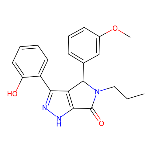 3-(2-hydroxyphenyl)-4-(3-methoxyphenyl)-5-propyl-4,5-dihydropyrrolo[3,4-c]pyrazol-6(2H)-one structure