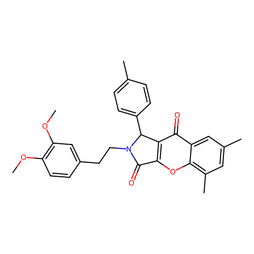 2-[2-(3,4-dimethoxyphenyl)ethyl]-5,7-dimethyl-1-(4-methylphenyl)-1,2-dihydrochromeno[2,3-c]pyrrole-3,9-dione structure