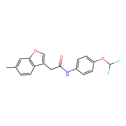 N-[4-(difluoromethoxy)phenyl]-2-(6-methyl-1-benzofuran-3-yl)acetamide structure
