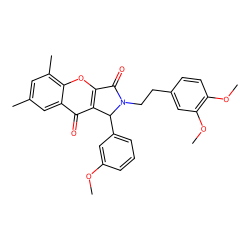 2-[2-(3,4-dimethoxyphenyl)ethyl]-1-(3-methoxyphenyl)-5,7-dimethyl-1,2-dihydrochromeno[2,3-c]pyrrole-3,9-dione structure