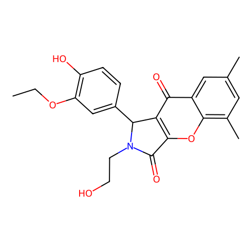 1-(3-ethoxy-4-hydroxyphenyl)-2-(2-hydroxyethyl)-5,7-dimethyl-1,2-dihydrochromeno[2,3-c]pyrrole-3,9-dione structure