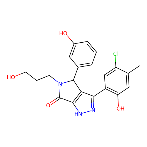 3-(5-chloro-2-hydroxy-4-methylphenyl)-4-(3-hydroxyphenyl)-5-(3-hydroxypropyl)-4,5-dihydropyrrolo[3,4-c]pyrazol-6(2H)-one structure