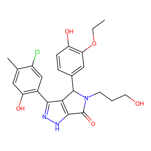 3-(5-chloro-2-hydroxy-4-methylphenyl)-4-(3-ethoxy-4-hydroxyphenyl)-5-(3-hydroxypropyl)-4,5-dihydropyrrolo[3,4-c]pyrazol-6(2H)-one structure