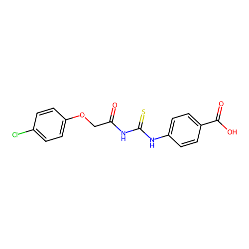 Benzoic acid, 4-[[[[(4-chlorophenoxy)acetyl]amino]thioxomethyl]amino]- structure