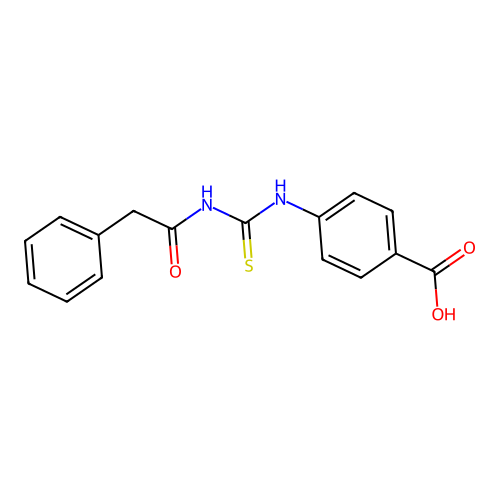 Benzoic acid, 4-[[[(phenylacetyl)amino]thioxomethyl]amino]- structure