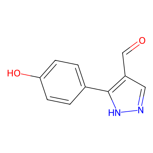 3-(4-hydroxyphenyl)-1H-pyrazole-4-carbaldehyde structure