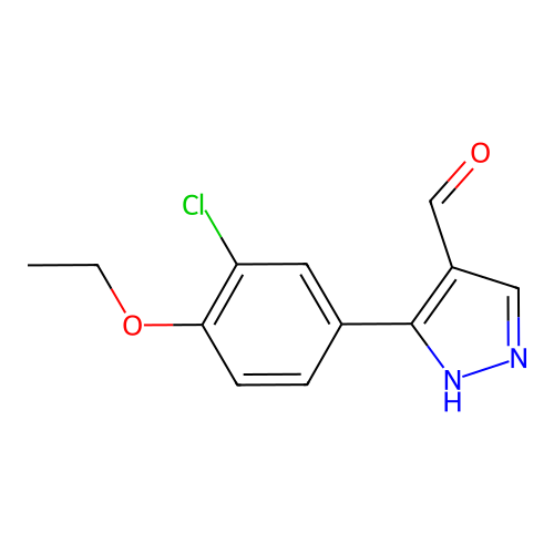 3-(3-chloro-4-ethoxyphenyl)-1H-pyrazole-4-carbaldehyde structure