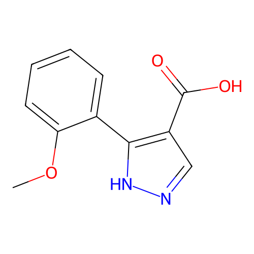5-(2-methoxyphenyl)-1H-pyrazole-4-carboxylic acid structure