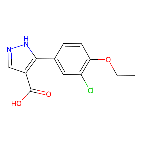 3-(3-chloro-4-ethoxyphenyl)-1H-pyrazole-4-carboxylic acid structure
