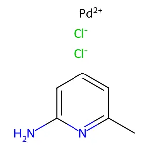 6-甲基-2-氨基吡啶二氯化钯 structure