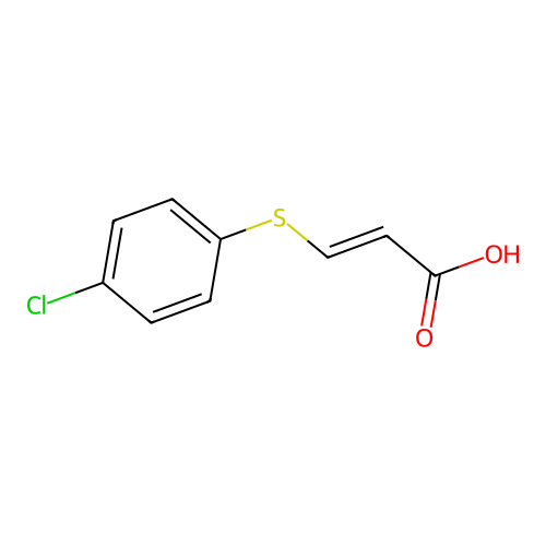 (E)-3-(4-chlorophenyl)sulfanylprop-2-enoic acid structure