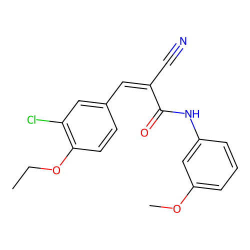 (Z)-3-(3-chloro-4-ethoxyphenyl)-2-cyano-N-(3-methoxyphenyl)acrylamide structure