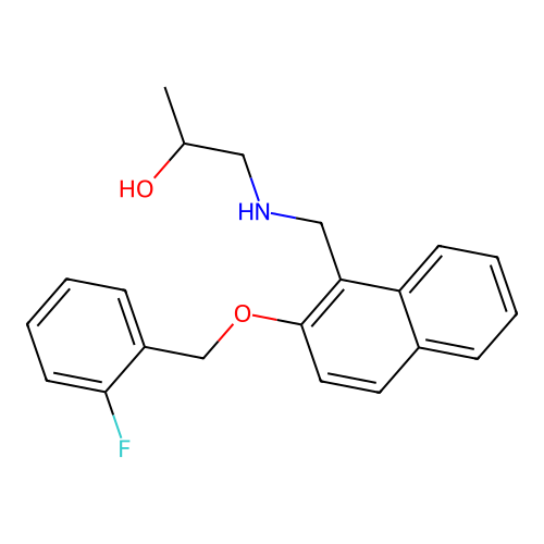 1-[({2-[(2-Fluorobenzyl)oxy]-1-naphthyl}methyl)amino]-2-propanol structure