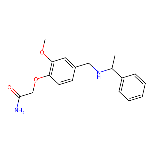 2-(2-Methoxy-4-{[(1-phenylethyl)amino]methyl}phenoxy)acetamide structure