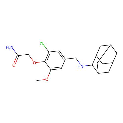 2-[4-[(2-Adamantylamino)methyl]-2-chloro-6-methoxyphenoxy]acetamide structure