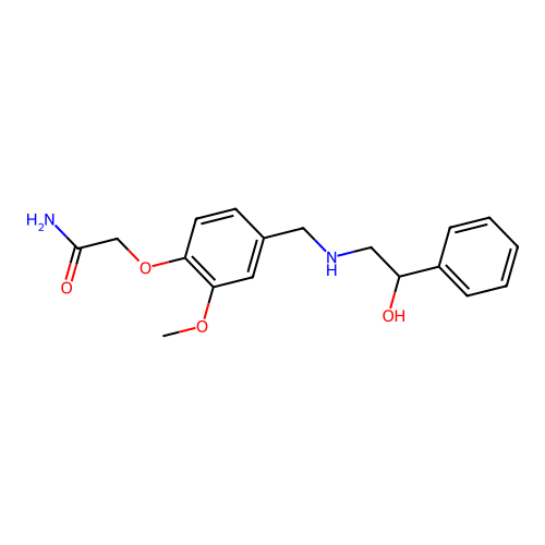 2-(4-{[(2-Hydroxy-2-phenylethyl)amino]methyl}-2-methoxyphenoxy)acetamide structure