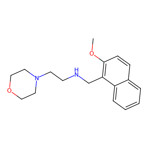 N-[(2-methoxynaphthalen-1-yl)methyl]-2-morpholin-4-ylethanamine structure