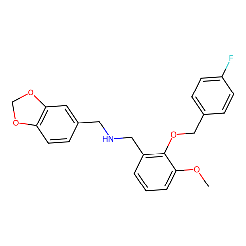 N-(1,3-benzodioxol-5-ylmethyl)-N-{2-[(4-fluorobenzyl)oxy]-3-methoxybenzyl}amine structure