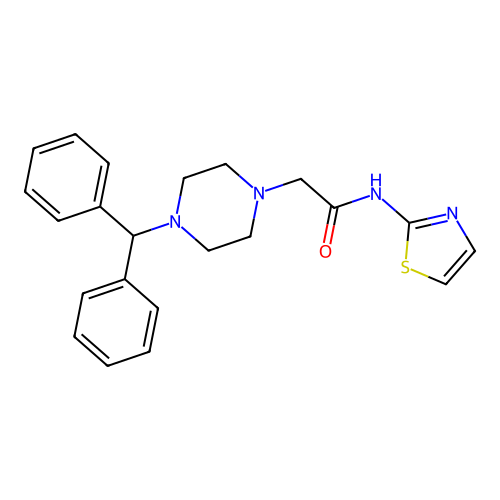 2-[4-(diphenylmethyl)piperazin-1-yl]-N-(1,3-thiazol-2-yl)acetamide structure