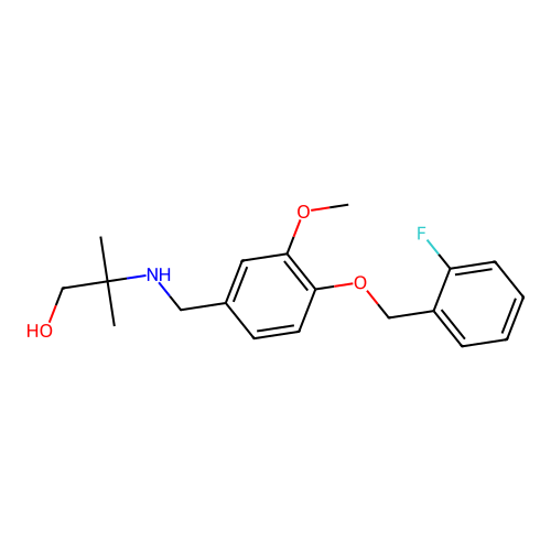 2-({4-[(2-Fluorobenzyl)oxy]-3-methoxybenzyl}amino)-2-methylpropan-1-ol structure