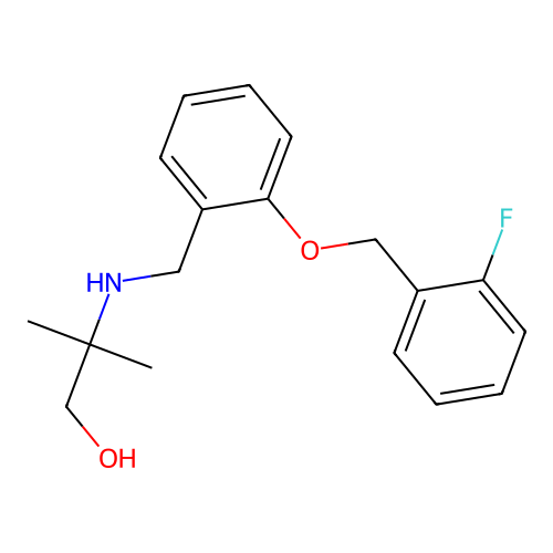 2-({2-[(2-Fluorobenzyl)oxy]benzyl}amino)-2-methylpropan-1-ol structure