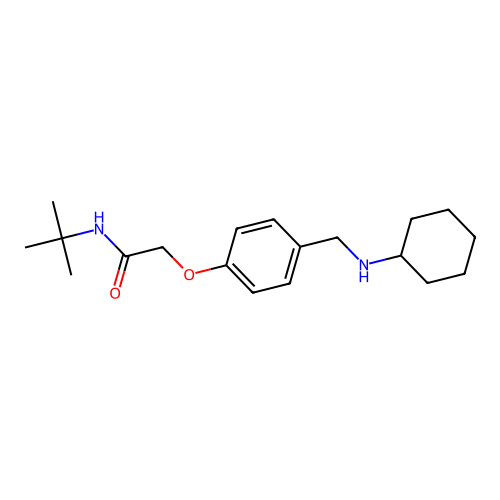 N-tert-butyl-2-{4-[(cyclohexylamino)methyl]phenoxy}acetamide structure