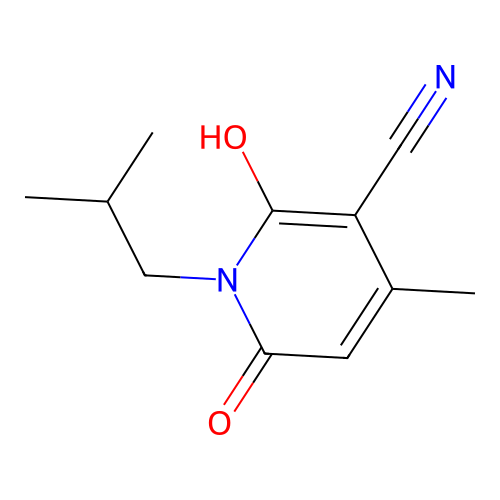 6-Hydroxy-4-methyl-1-(2-methylpropyl)-2-oxo-1,2-dihydropyridine-3-carbonitrile structure