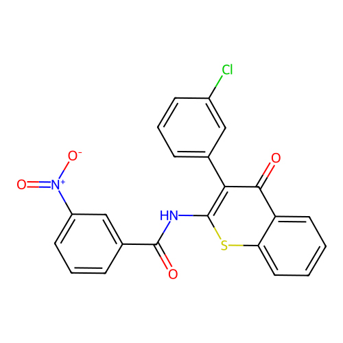 N-(3-(3-chlorophenyl)-4-oxo-4H-thiochromen-2-yl)-3-nitrobenzamide structure