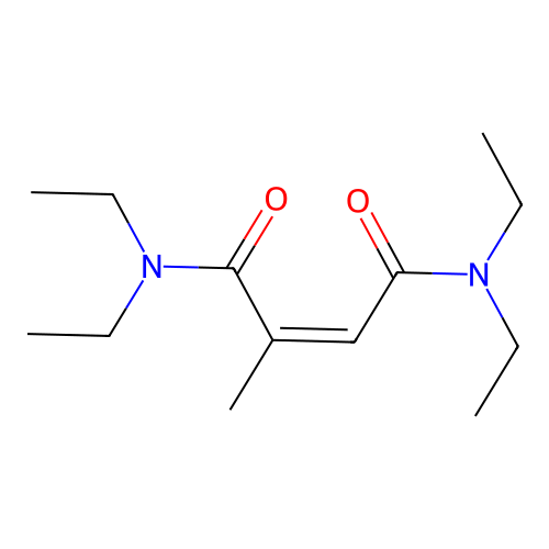 N,N,N',N'-tetraethyl-2-methylbut-2-enediamide structure