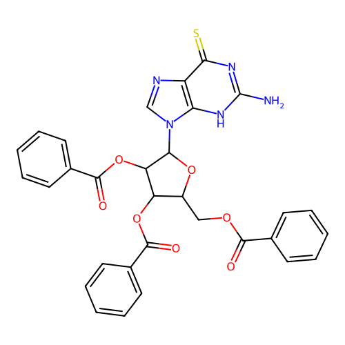2',3',5'-Tribenzoylthioguanosine structure
