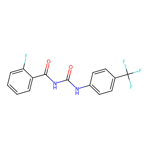 2-fluoro-N-[[4-(trifluoromethyl)phenyl]carbamoyl]benzamide structure