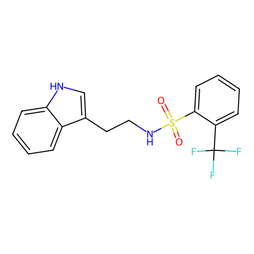 N-[2-(1H-indol-3-yl)ethyl]-2-(trifluoromethyl)benzenesulfonamide structure