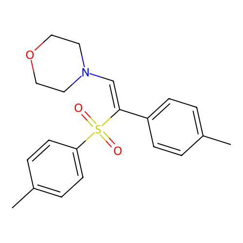 Morpholine, 4-[2-(4-methylphenyl)-2-[(4-methylphenyl)sulfonyl]ethenyl]- structure