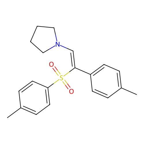 Pyrrolidine, 1-[2-(4-methylphenyl)-2-[(4-methylphenyl)sulfonyl]ethenyl]- structure
