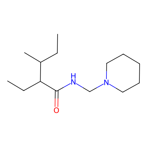 Pentanamide, 2-ethyl-3-methyl-N-(1-piperidinylmethyl)- structure