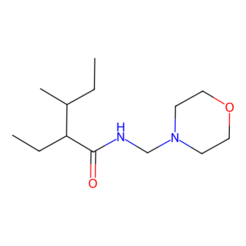 Pentanamide, 2-ethyl-3-methyl-N-(4-morpholinylmethyl)- structure