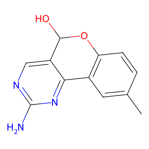 2-Amino-9-methyl-5H-[1]benzopyrano[4,3-d]pyrimidin-5-ol structure
