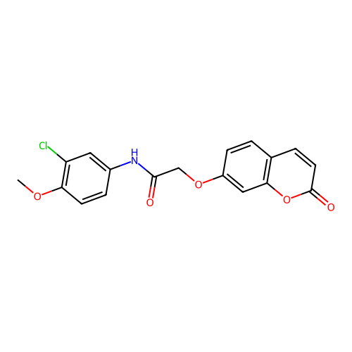 N-(3-chloro-4-methoxyphenyl)-2-((2-oxo-2H-chromen-7-yl)oxy)acetamide structure