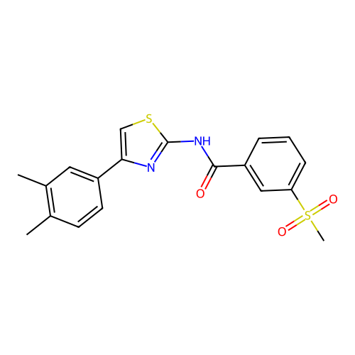 N-(4-(3,4-dimethylphenyl)thiazol-2-yl)-3-(methylsulfonyl)benzamide structure